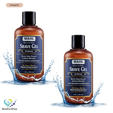 2 Pack WAHL Shave Gel 8.5 fl. oz. - Reduce Nicks, Scrapes  Razor Irritation