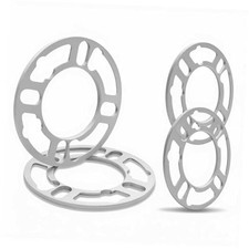 4 Pack Universal Wheel Spacers, 1/5" 5mm Thick Die Cast 5mm-Pack of 4 Silver