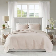 Madison Park Tuscany Quilt Set-Casual Damask Medallion Stitching Lightweig QUEEN