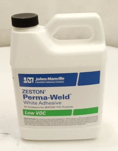 Johns Manville Zeston Perma-Weld White PVC Adhesive Low Voc  1 Quart