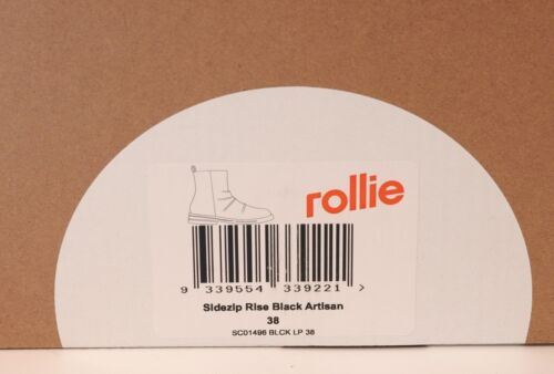 Rollie Shoes Leather SideZip Rise Black Artisan Size 38 BNIB Free Postage - Picture 7 of 7
