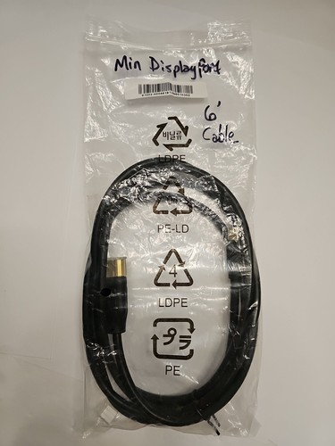 Mini DisplayPort to DisplayPort Display Cable 4Kx2K Gold-Plated Plugs 6 Feet L - Picture 2 of 5