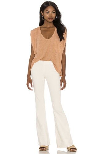 Penny Pull-On Flare Pants-Ivory Size 