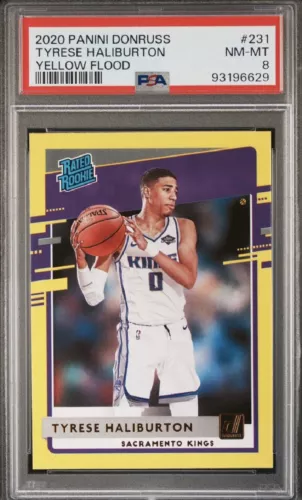 2020-21 Panini Donruss - Rated Rookies Yellow Flood #231 Tyrese Haliburton (RC) 