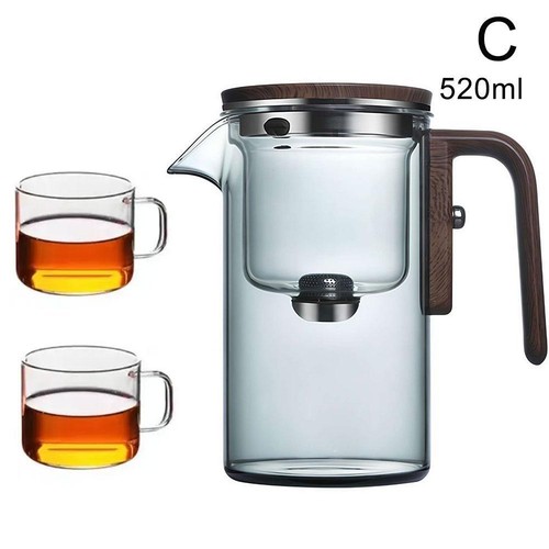 Water Separation Glass Teapot Wooden Handle Press Control Magical Teapot G S2T8 - Picture 17 of 17