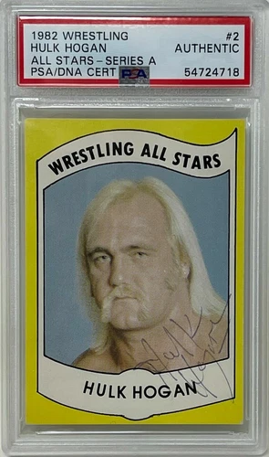 HULK HOGAN Signed 1982 All Star WRESTLING Series A CARD #2 WWF Authentic PSA/DNA