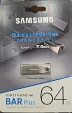 SAMSUNG BAR Plus 64GB - 300MB/s USB 3.1 Flash Drive Champagne Silver