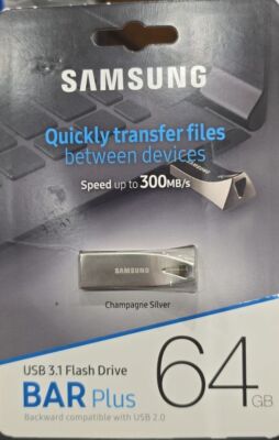 SAMSUNG 300MB/s Metal U Disk BAR Plus 64GB Silver USB Flash Drive Champagne lot
