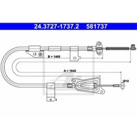 ATE Handbremsseil Bremsseil Hinten Rechts FüR Nissan Almera II Hatchback
