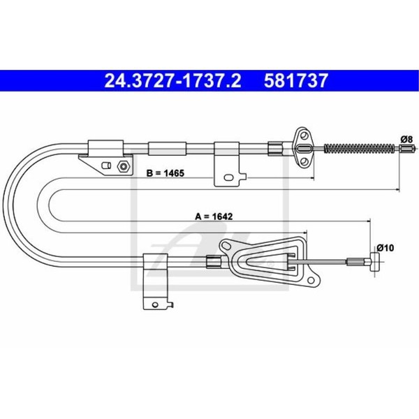 ATE Handbremsseil Bremsseil Hinten Rechts FüR Nissan Almera II Hatchback-image