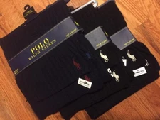 Polo Ralph Lauren Men's Beanie Hat Cap Winter Ski Scarf 2 Piece Set Wool Blend