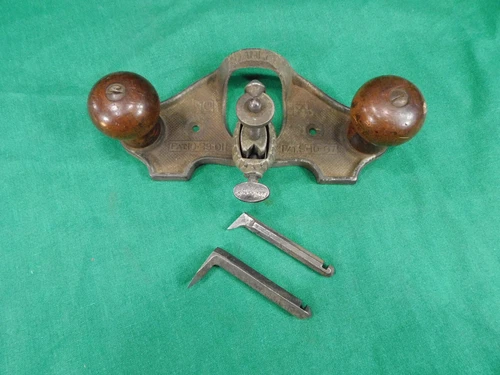 Vintage STANLEY No 71 Hand Router Plane + 3 Irons Nice User Antique Tool