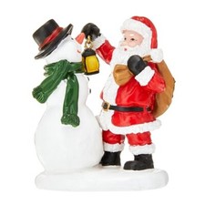 HOLIDAY TIME CHRISTMAS VILLAGE HOUSE ACCESSORY - SANTA FINDS FROSTY THE SNOWMAN