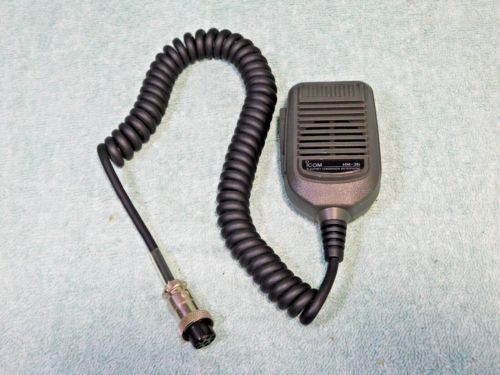 GENUINE ICOM HM36 GRAY MICROPHONE W/ 8 PIN ROUND FROM ICOM HF HAM RADIO IC-718 - Picture 1 of 16