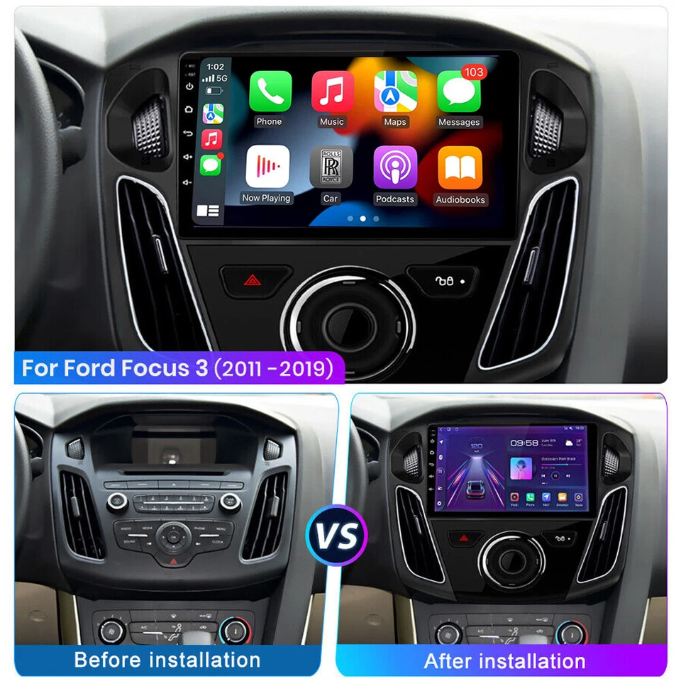 For Ford Focus 2012-2017 Carplay Android 13 Car Stereo Radio BT GPS Navi 2+32GB - Image 3 of 4