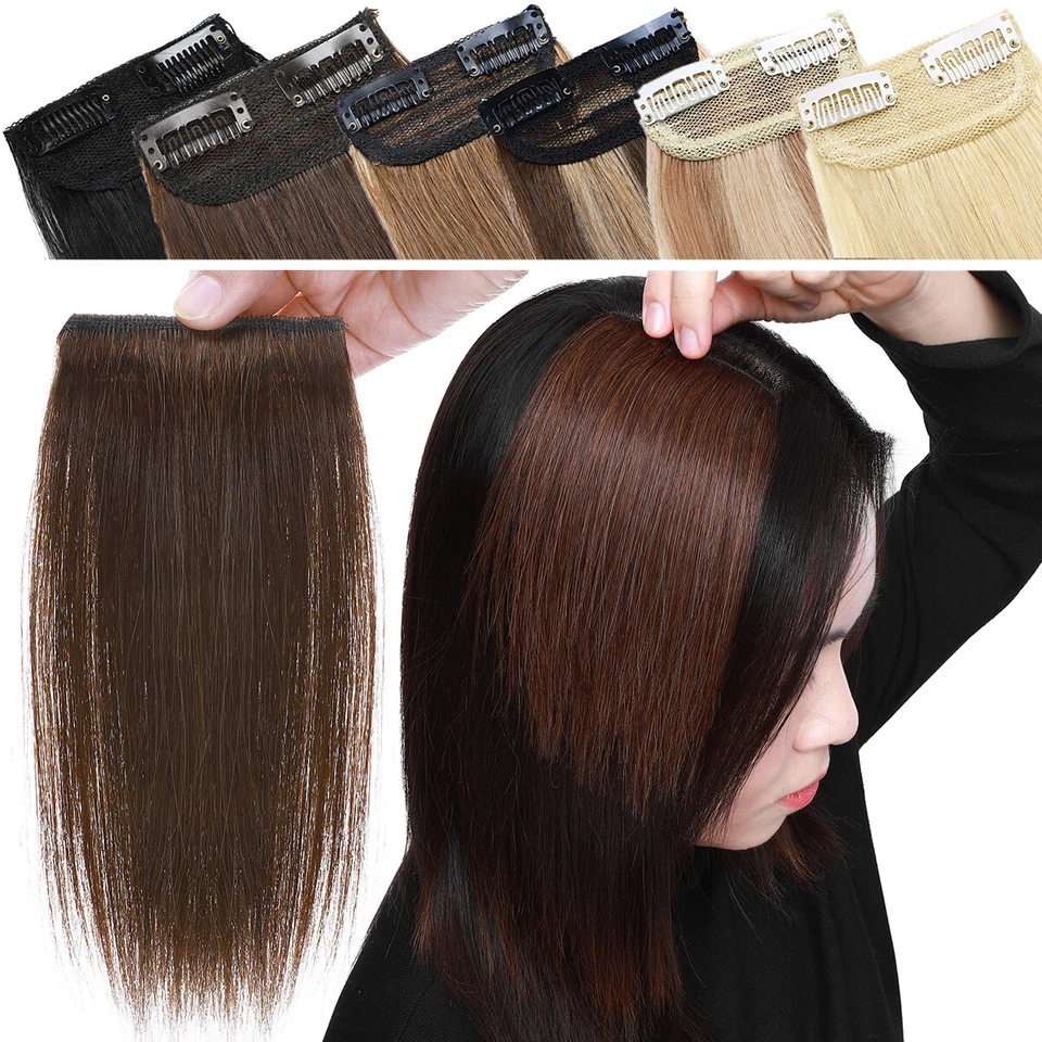 RICH-CHOICES Human Hair Topper Pad Clip In Hairpiece Fluffy Remy Hair Extensions Side Patches