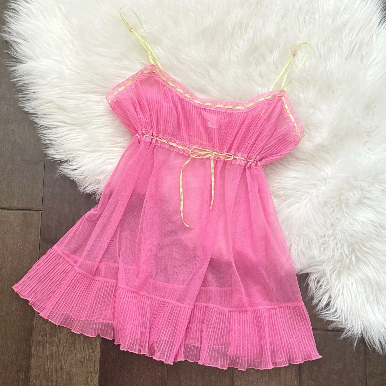 UNDERCOVER Abito slip bambola rosa Y2K Victoria's Secret cordino da latte L