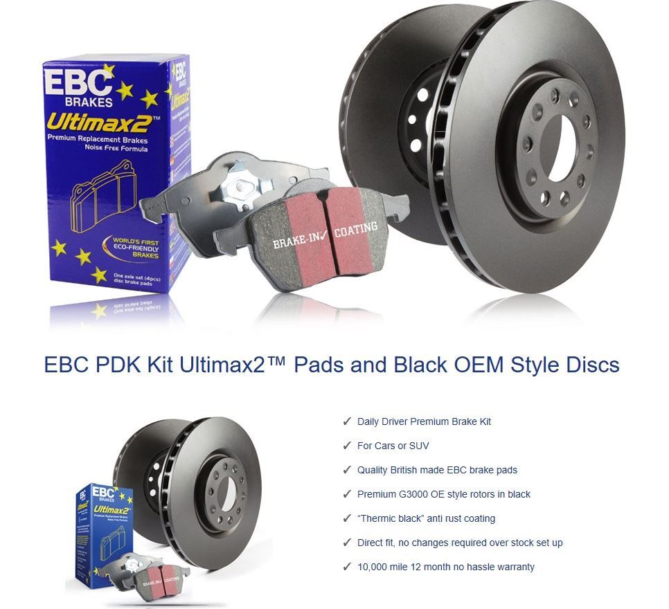 PDKF2392 EBC Front Ultimax Pads & Standard Disc Brake Kit