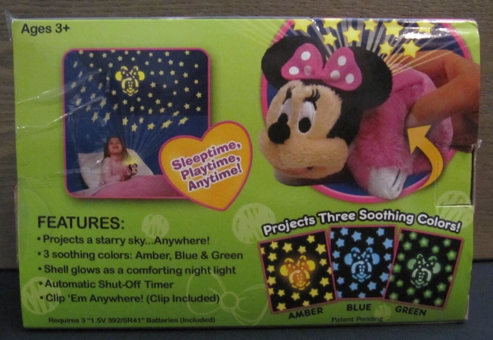 Minnie Mouse MINI Travesseiro Animais de Estimação Dream Lites com Clipe Suspenso - Novo Sem Bateria - Imagem 3 de 4