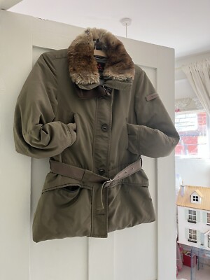 DESIGNER PARIS PEUTEREY GRÖSSE SMALL 8 GRÜN GÄNSEDAUNENMANTEL FELL STEPPJACKE