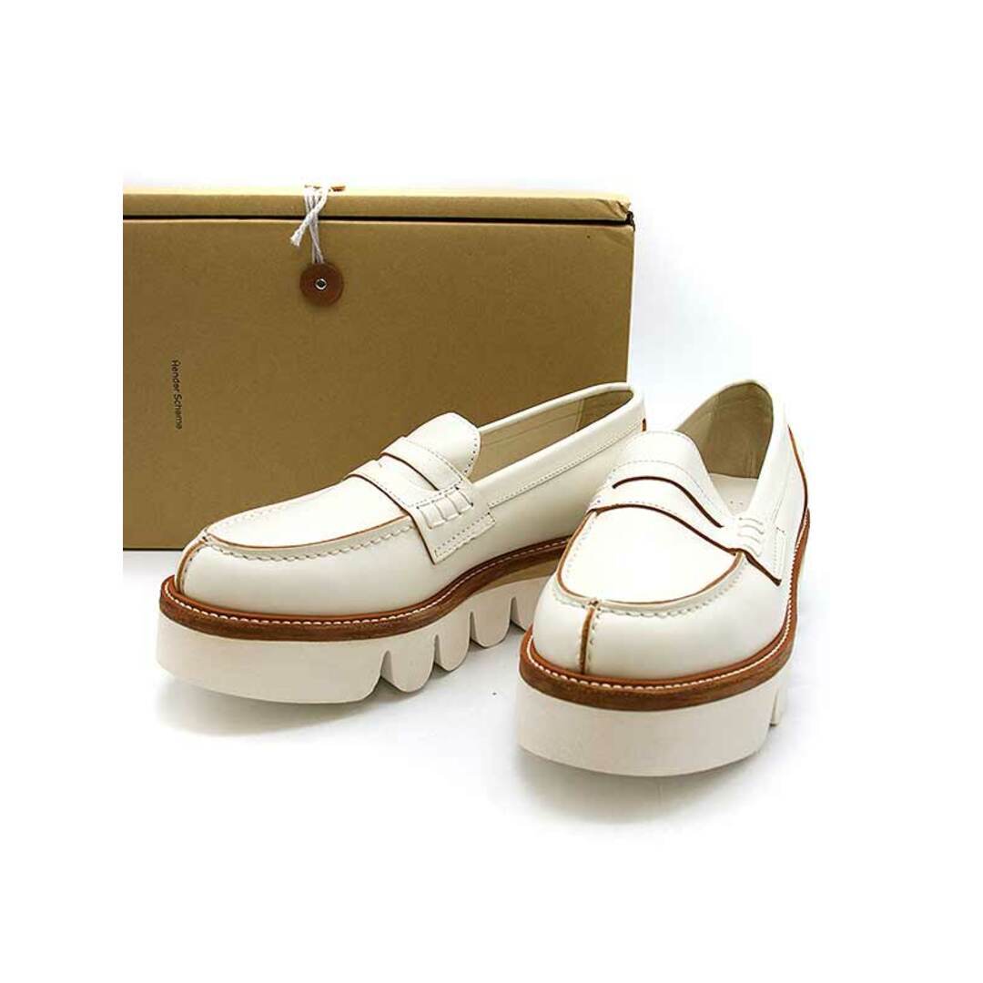 Hender Scheme 23AW custom slouchy fish paste sole loafers white 