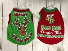  NWT 2 'Holiday' Pet Tee Shirts Dog/Cat Size XS 5-10lbs 8 Inch