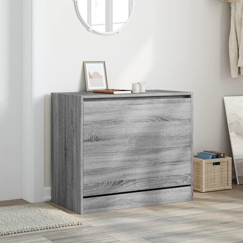 Vidaxl schoenenkast 80x42x69 cm bewerkt hout grijs sonoma eikenkleurig - Picture 3 of 3