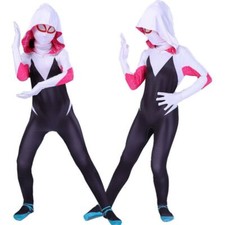 Kids Spider-Man Across the Spider-Verse Gwen Stacy Cosplay Costume Jumpsuit.