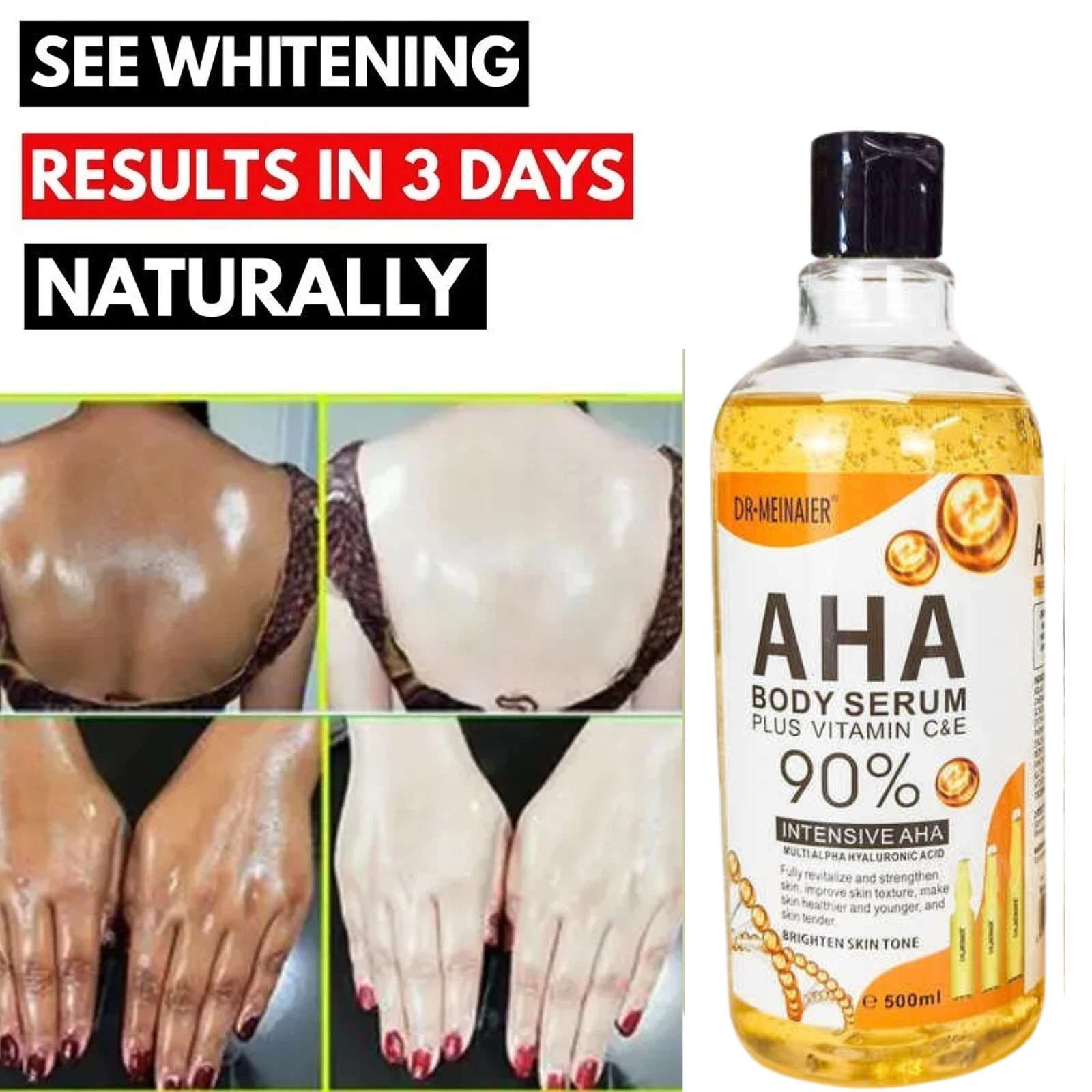 Brightening AHA Serum with Vitamin C for Glowing Skin USA Stock  