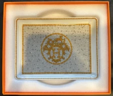 Hermes Mosaique au 24 Gold Rectangle Tray New in box item # 035089P