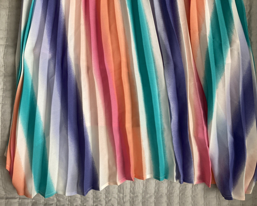 Art Class Youth Girls Size M 7/8 Skirt Colorful Long Pastel Pink Purple Pleated - Picture 11 of 22