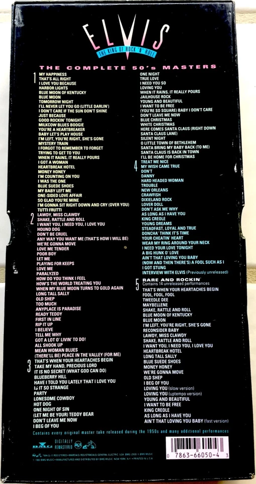 Elvis Presley The King of Rock 'n' Roll The Complete 50s Masters 5 Cassettes SS - Image 4 of 4