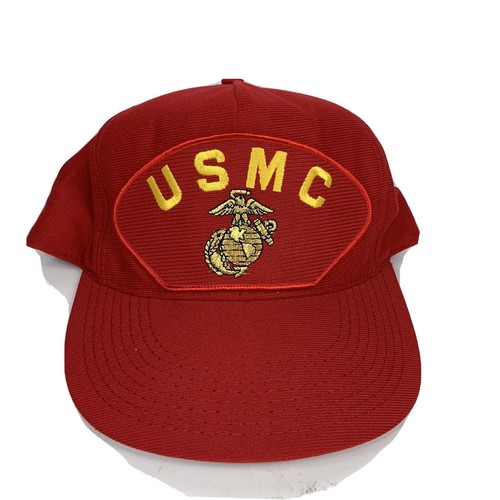 Vintage Red USMC Cap Hat Embroidered 