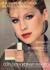 1985 Coty Rosie Vela makeup foundation vintage 1-page MAGAZINE AD