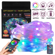 33Ft LED Lights for Bedroom Music Sync Color Changing RGB LED Strip Rope Light