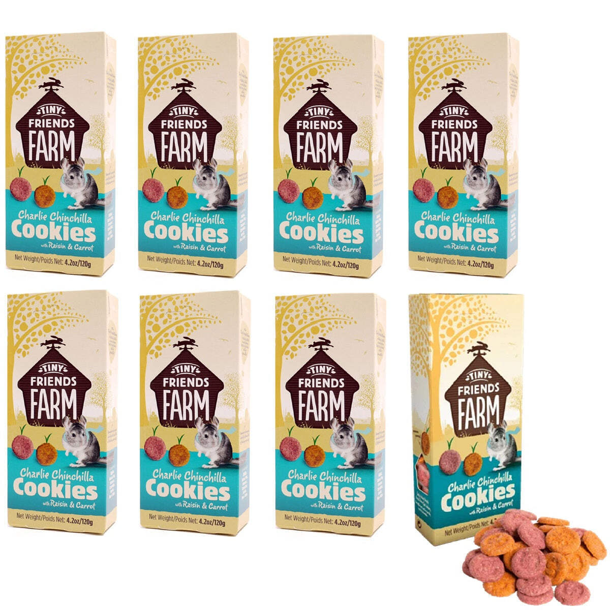 TINY FRIENDS FARM CHARLIE CHINHILLA COOKIES x1, x3, x8 : Animal Food Treats Degu
