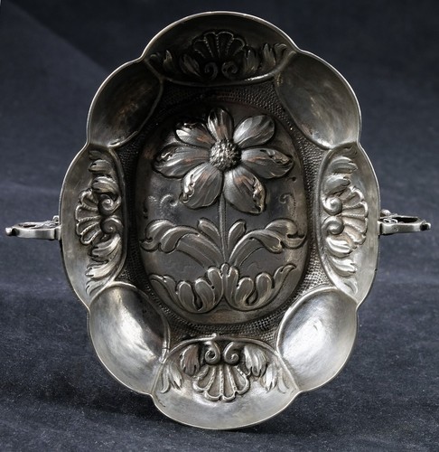 DRESDEN SILBER BAROCK WEINPROBE SCHALE GRAVIERT SONNENBLUME MEISTER PUNZE 1670 - Picture 2 of 16