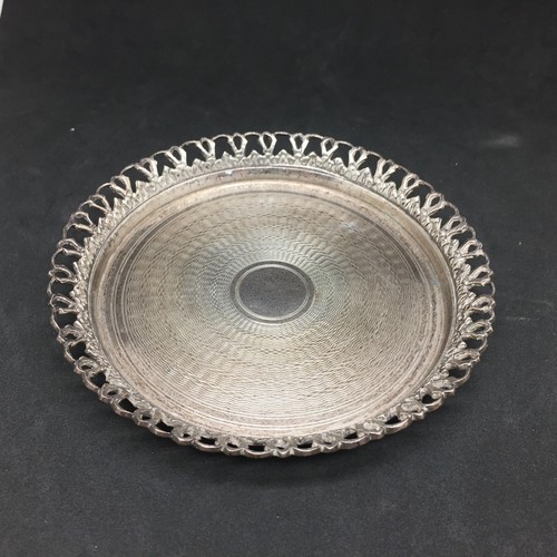 Vintage Egyptian 900 Silver Coaster Dish Lotus Hallmark 107.5 Gram Heavy 4.5" - Picture 2 of 7