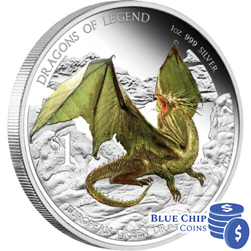 2012 $1 DRAGONS OF LEGEND 1OZ SILVER PROOF COMPLETE 5 COIN COLLECTION - Picture 5 of 11