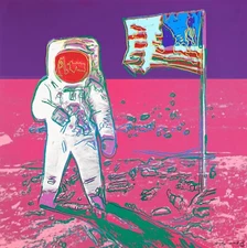 ANDY WARHOL Pop Art Poster or Rolled Canvas Print "Moonwalk" Pink Edition