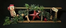 OOAK Artist-Made 23.5" Primitive  Wood Peace On Earth Christmas Ladder  Decor