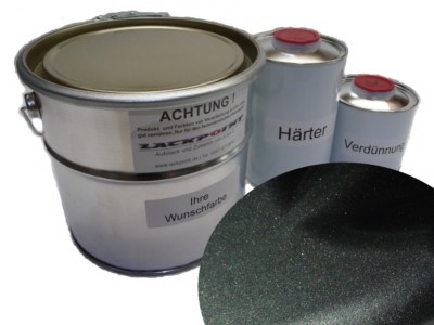 1 Liter Set 2K Bootslack Graphit Grau Blau Metallic Yachtlack Lackpoint Glanz !