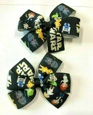Beautiful Black Star Wars inspired Set of bows for pig tails.