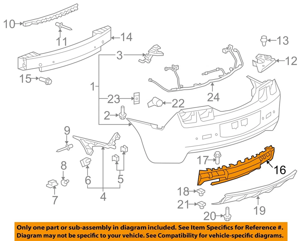 Used Rear Bumper Assembly Rear fits: 2011 Chevrolet Camaro w/rear park assist op Foto 3 de 4