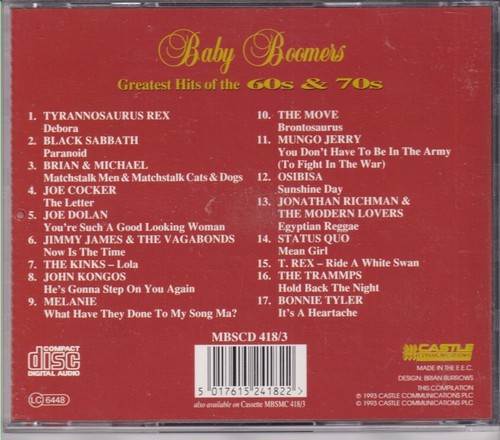 V.A. - BABY BOOMERS Vol. Three (Kinks, Melanie, T. Rex) - Castle CD 1993 - Bild 2 von 2