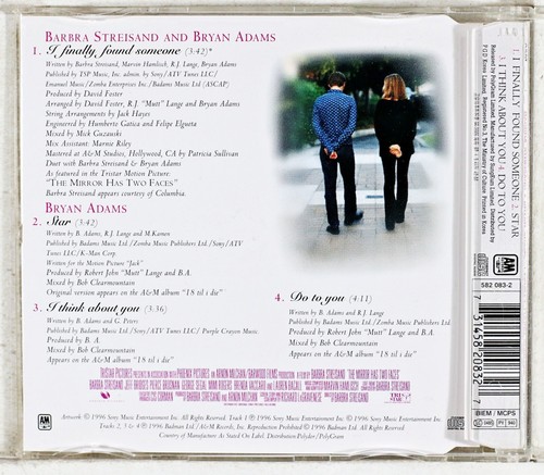 Barbra Streisand & Bryan Adams - I Finally Found S... (CD 1996) 3 - Picture 2 of 3