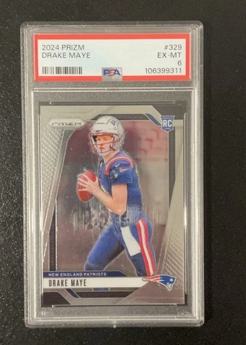 2024 Panini Prizm Drake Maye RC #329 PSA 6 Patriots Rookie Card