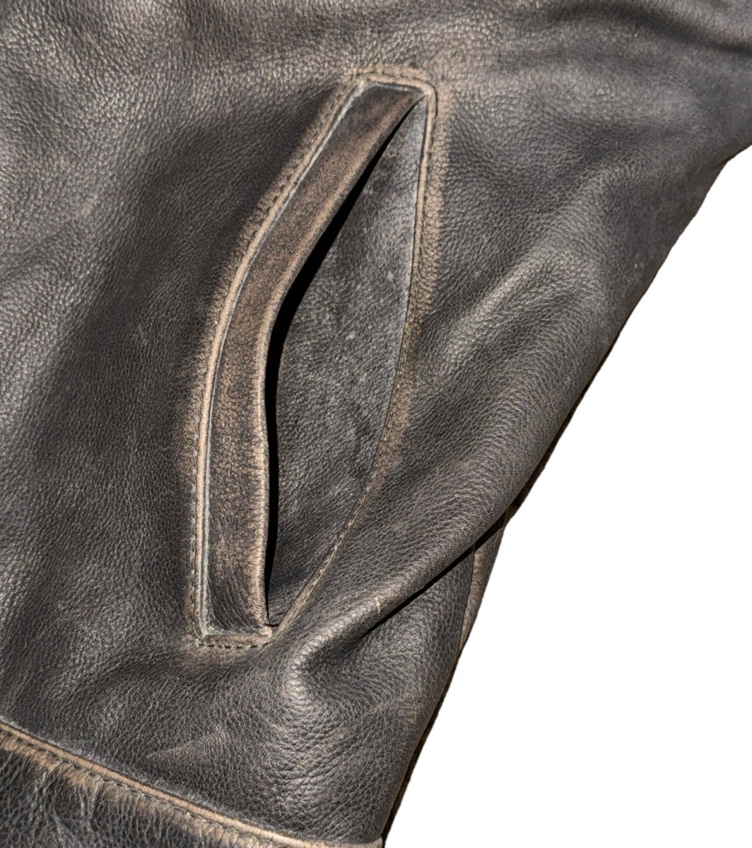 Fox Racing Deluxe Premium Rustic Pebbled Leather Cafe Racer