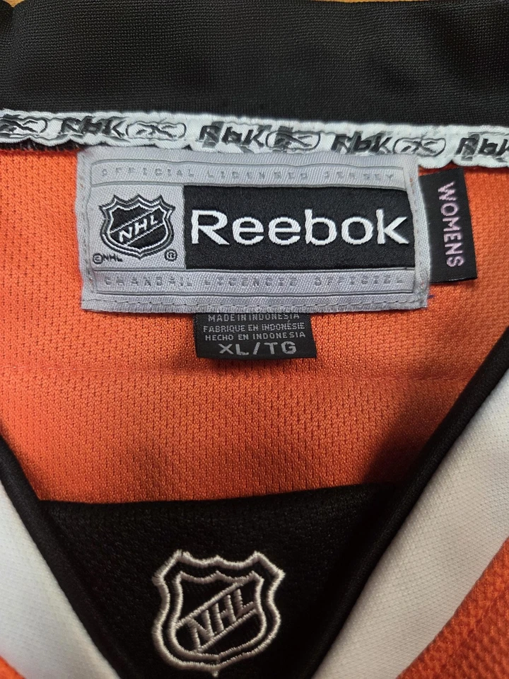 Camiseta Philadelphia Flyers para mujer XL naranja NHL hockey Claude Giroux 28 Reebok Foto 2 de 4