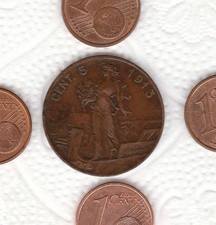 N  2   ITALIA   RARA  MONETA     5  CENTESIMI  1913  